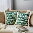 thumbnail image 2 of Unique Bargains Boho Throw Pillow Covers Geometric Pattern Cushion Cases 18" x 18" Green, 2 of 7
