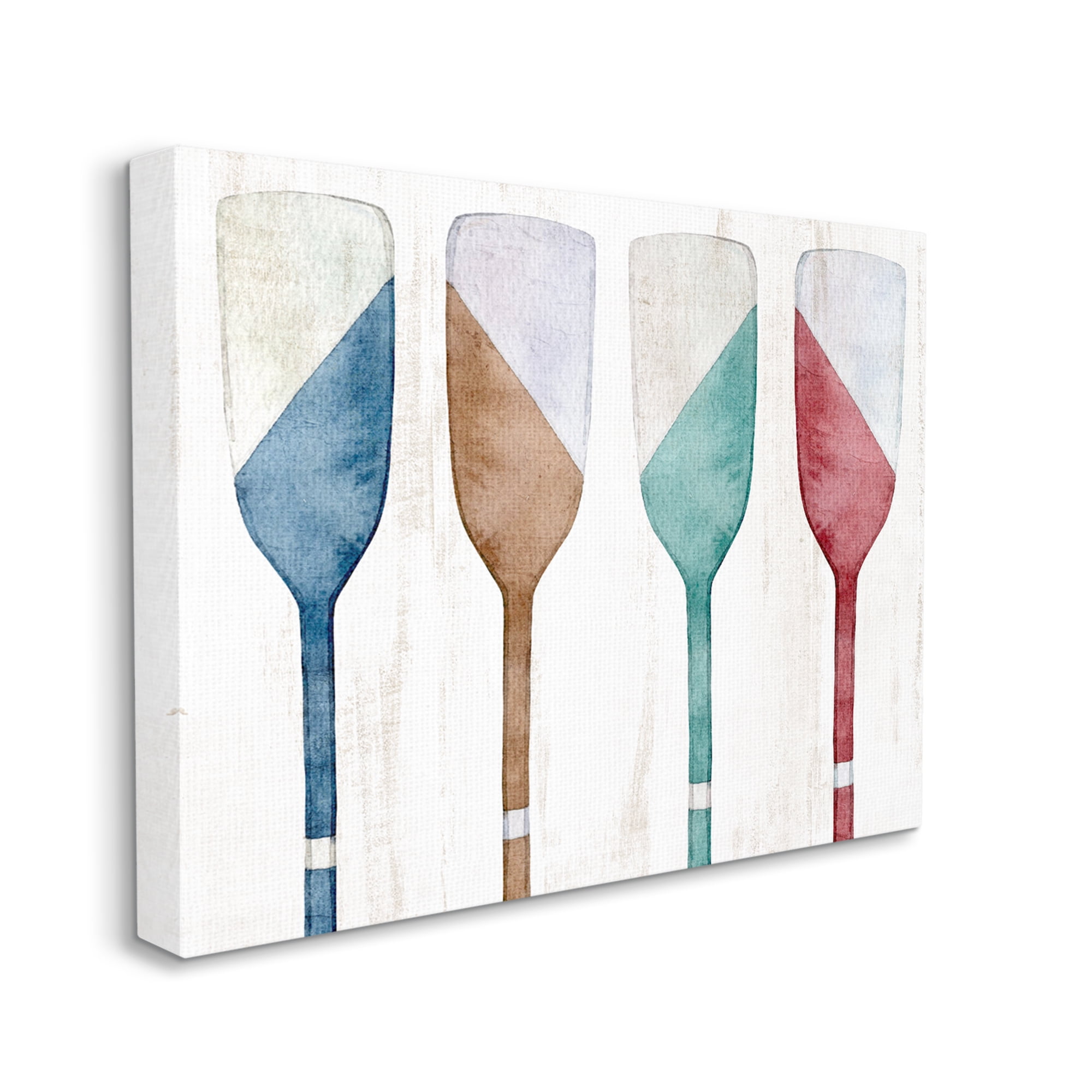 Stupell Industries Rustic Boat Oars Nature Painting Gallery Wrapped Canvas Print Wall Art, 48 x 36