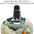 thumbnail image 4 of Square 2Pack PU Leather Forest Castle Cruise Luggage Tag with Privacy Cover and Name ID Tag for Travel Handbags Backpacks Luggage Tags, 4 of 6