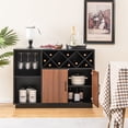 thumbnail image 5 of Costway Industrial Wine Bar Cabinet Sideboard Buffet with Glass Holder &  Adjustable Shelf, 5 of 10