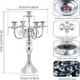 thumbnail image 2 of Metal Candelabra European Style Candlestick with Crystal Pendants, for Home, Wedding, Hotel, Dinner Table, Mantel, Banquet and Romantic Centerpiece Decor​, Silver, 2 of 5
