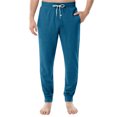 thumbnail image 3 of Men's Drawstring Pocket Cuffed Casual Pants, Solid Color Home Sleep Lounge Pants for Gift, Holiday and Relaxation,Blue,M, 3 of 9