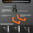 thumbnail image 5 of 26 Pack Garage Hooks Heavy Duty, Utility Steel Garage Storage Hooks with 2 Extension Cord Storage Straps, Utility Garage Wall Mount Hooks for Hanging Bike, Ladder and Garden Tools, Orange, 5 of 9