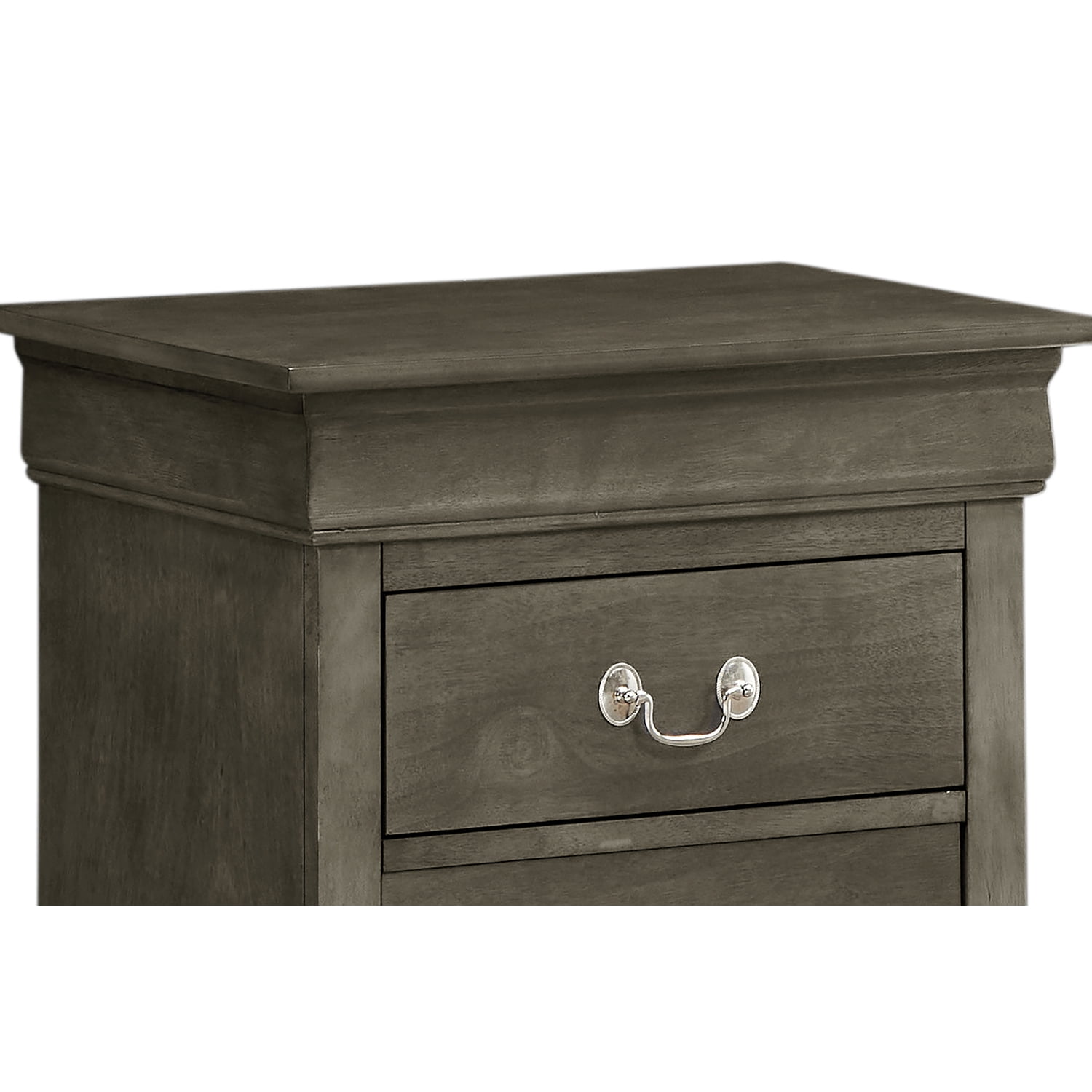 Glory Furniture Louis Phillipe 2 Drawer Nightstand in Gray