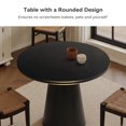 thumbnail image 6 of KithKasa 35'' Wood Round Dining Table for 2-4, Modern Farmhouse Kitchen Table, Small Circle Dining Tables with Pedastal for Kitchen Living Room,Space Saving,Black, 6 of 7
