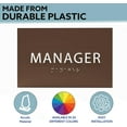 thumbnail image 2 of ADA CENTRAL SIGNS - 6" X4" Manager Sign - ADA Compliant Tactile Graphics Grade 2 Braille Text Identification Sign | Wall Mount Plastic Room Name Sign for Offices, Businesses, and Restaurants, 2 of 7