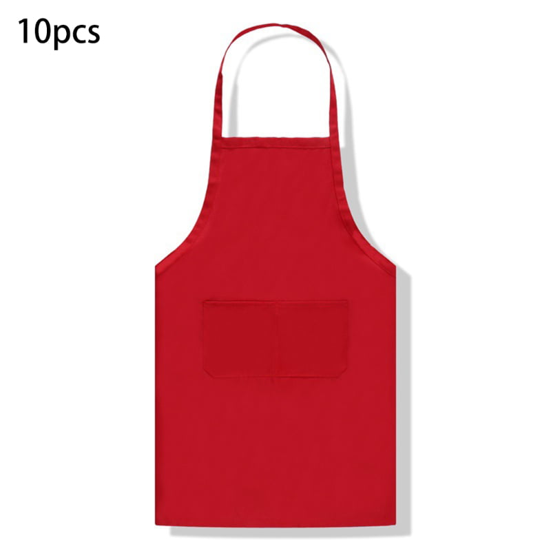 Women Men Kitchen Cooking Chef Cleaning Restaurant wiht Pockets Black Red 