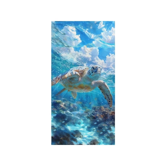 Beach Essentials Turtle-themed Printed Beach Towel Microfiber Absorbent Fast-Dry Bath Towel Surfing And Swimming Towel