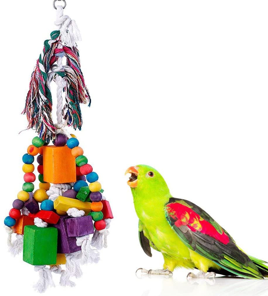 Parrot Cage Bite Toys African Grey Macaws Cockatoos Eclectus Bird Chewing Toy 
