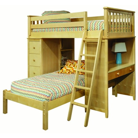 Mission Sss Loft Bed With Desk Bookcase Drawers And Lower