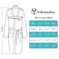 thumbnail image 4 of Vulcanodon 100% Cotton Mens Robe, Lightweight Knit Bathrobe,(Iron Gray,2XL-3XL), 4 of 5
