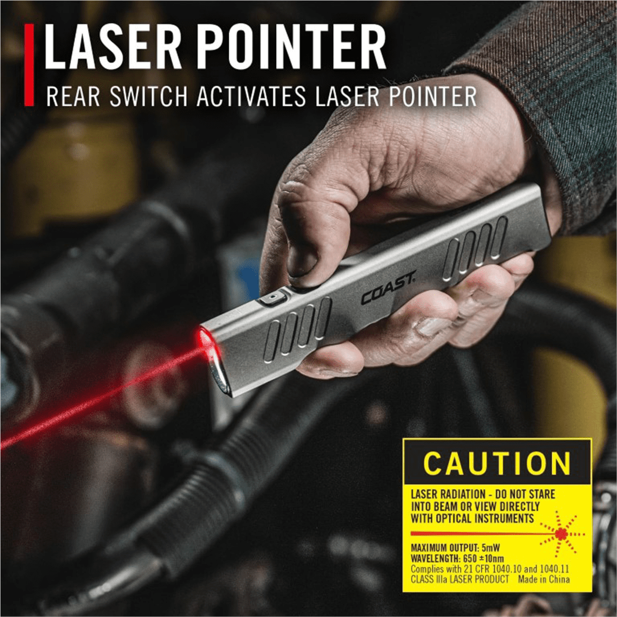 COAST Slayer Pro Laser Flashlight - Black, 1000 Lumen