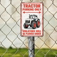 thumbnail image 4 of 8" x 12" Aluminium Retro Sign Tractor Parking Sign Room Decor Home Decoration - Cute Tractor Gifts for Men Boys Wall Art, 4 of 7