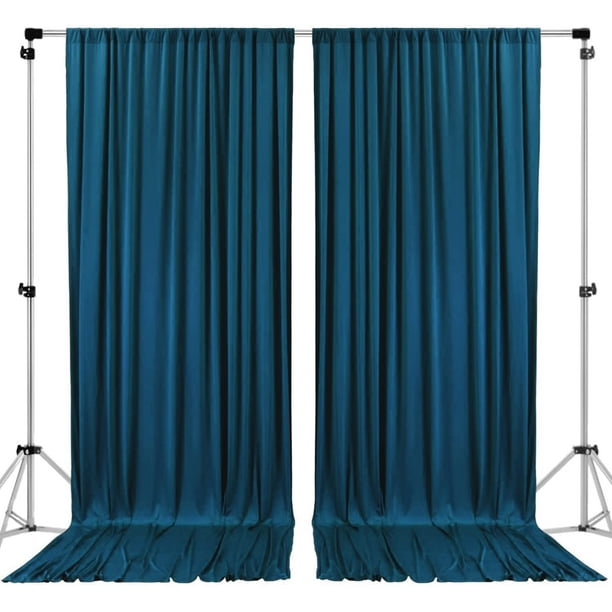 Cortinas de poliéster con telón de fondo de 3 x 3 m, color verde azulado oscuro AK TRADING