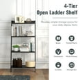 thumbnail image 5 of Topbuy 4-Tier Ladder Shelf 43” Tall Wooden Leaning Bookshelf Display Rack Modern Shelving Stand with Anti-tipping Device Black, 5 of 10