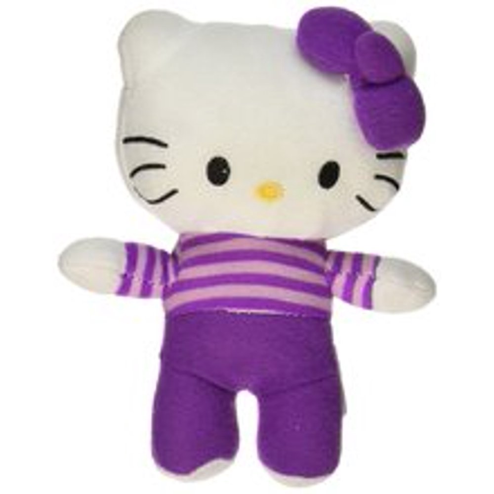 Hello Kitty Small 7" Plush Toy Purple Stripe
