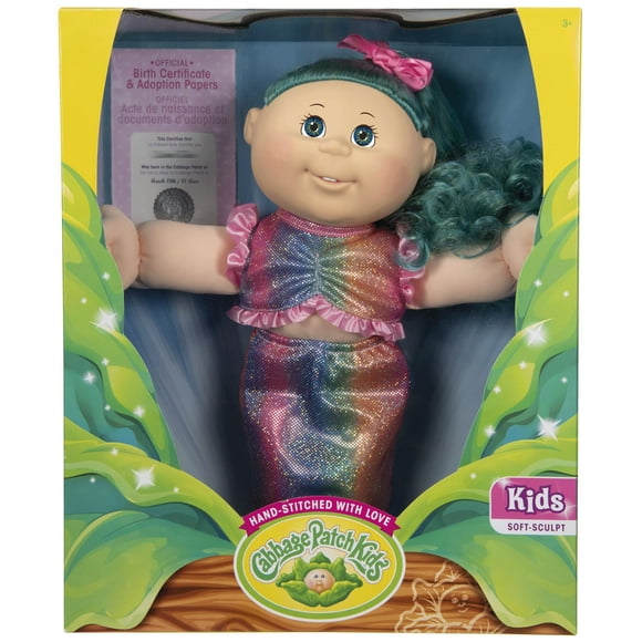 Cabbage Patch Kids Costume Kid, Mermaid, 14 Inch Cpk Doll With Removable Fashion And Accessories - Mermaid Top And Tail With Adorable Rainbow Gradient, Hazel Eyes & Teal Hair - Grow Your Cabbage Patch
