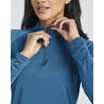 thumbnail image 3 of Real Essentials 3 Pack: Women's 1/4 Zip Rash Guard Long Sleeve Swim Shirt UPF Sun Protection UV Surf Tops, 3 of 6