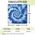 thumbnail image 2 of Blue White Tie Dye Spiral Pattern Square Fitted Tablecloth with Elastic Edge,Square Table Cover,Washable Elastic Table Cover for Home Kitchen Party Decor 34"x34", 2 of 6