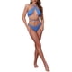 thumbnail image 2 of INSPIRAR CHIC Conjuntos de Bikini de Punto Acanalado para Mujeres de Dos Piezas, Top con Tiras y Parte Inferior en Triángulo, Trajes de Baño, Pequeño, Azul, 2 of 5