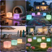 8 Inch LED Cube Light – Soft Blue Glow, Rechargeable Mood Lamp For Indoor Decor