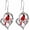 Silver, variant on Cardinal Red Bird Dangle Drop Earrings for Women Dainty Bird Heart Fish Hook Earrings Memorial Jewelry