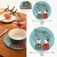 thumbnail image 3 of SKYSONIC Japanese Kimono Cats Pot Holders Trivets, 2 Pcs Heat Resistant Trivets,Blossom Cherry Cotton Thread Weave Mats for Hot Pads Pans Pot Bowl Teapot for Kitchen Decor, 3 of 7