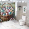thumbnail image 6 of JEUXUS Floral Easter Basket Easter Easter Spring Print Easter Print Easter Shower Curtain Multiple Sizes for Bathroom White, 6 of 6