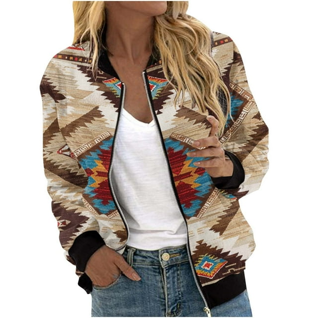 LOVZFMLL Jackets for Women's Loose Long Sleeved Sweatshirt With Zipper Jacket Casual Coarse Knitted Baseball Jacket