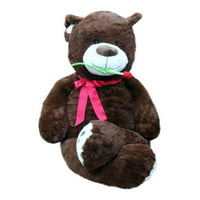 Big Plush Valentine's Day 5 Foot Teddy Bear with Rose, Soft Brown 60 Inch Snuggle Buddy