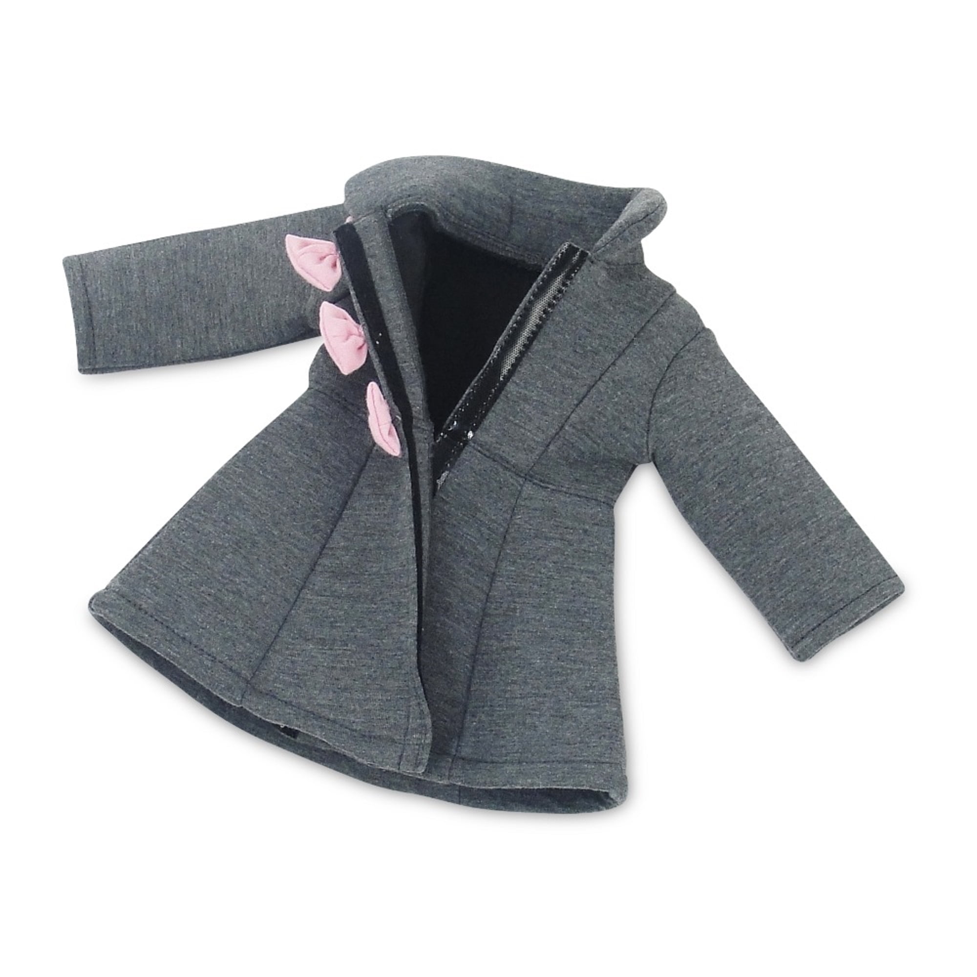 Lovely Grey and Pink Coat Outfit Includes Incredible Matching Hat and Boots and Perfect Hounds Tooth Scarf Fits American Girl Dolls Emily Rose Doll Clothes 18 Inch Doll Clothes