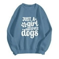 thumbnail image 4 of IWRICH Women's Sweatshirt Just a Girl Who Loves Dogs Long Sleeve Crew Neck Graphic Pullover Dog Mom Parents Casual Tops Yellow 160, 4 of 4