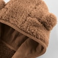 thumbnail image 6 of IVEYRTF Kids Double-Sided Plush Hooded Coat Cozy Fleece-Lined Fall Winter Warm Outerwear with Cute Bear Ears Hooded Jacket for Children 6 Months-4 Years(Brown,6 Months), 6 of 8