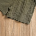 thumbnail image 7 of CZHQWE Boys Summer Clothes Toddler Boys Clothes Baby Boys Clothes Set Toddler Boys Button-Down Shirt Tops + Cotton Shorts 2Pcs Green 2-3 Years, 7 of 7