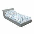 thumbnail image 3 of Ambesonne Floral Fitted Sheet & Pillow Sham Set, Painting Effect Tulips, Full, Blue, 3 of 3