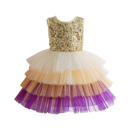 

GDEGE Children Toddler Girls Fashion Casual Party Dress Kids Toddler Baby Girls Spring Summer Print Ruffle Sleeveless Show Lace Tulle Party Princess Dress Clothing Kids Girls Comfortable Party Dress
