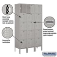 thumbnail image 4 of 12" Wide Five Tier Box Style Standard Metal Locker - 3 Wide - 5 Feet High - 12 Inches Deep - Gray - Assembled, 4 of 4