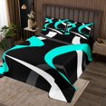 thumbnail image 2 of Erosebridal Geometric Stripe Coverlet Set King,Abstract Artwork Bedding Set,Geometry Lines Decor,Breathable,3 Pieces, 2 of 5