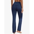 thumbnail image 2 of Womens High Waisted Yoga Pants with Pockets Seamless Flare Leg Bootcut Pants Athletic Casual Wear, 2 of 5