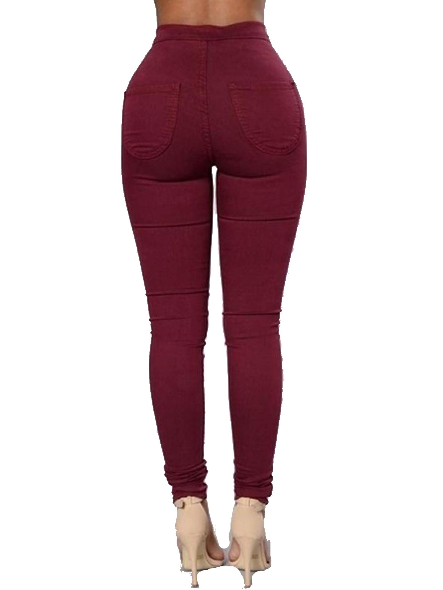 YFancy Women's Casual High Waist Tummy Control Zipper Design Stretch Skinny Pants Leggings Trousers 
