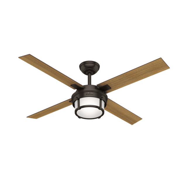 Hunter 52 Maybeck Premier Bronze, Mission Style Ceiling Fan With Light