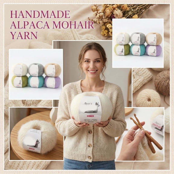 Fluffy YarnforCrochet, Mohair Yarn, Knitting Yarn, Alpaca Yarn, Soft Yarn, Hand Knitting, Handmade, Craft, Off White, 3inCone, 1 Pc, Knitting & Crochet Supplies