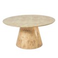 thumbnail image 2 of Ox Bay Gabriel 48" Round Burl Wood Dining Table – Natural Finish, Seats 4, Transitional Kitchen & Dining Room Table, 2 of 7