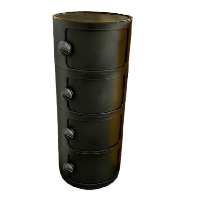 Rangement rond Alysa en noir à 4 niveaux