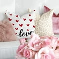 thumbnail image 3 of Valentines Day Pillow Covers 18x18 Inch Set of 2, Red Hearts Love Farmhouse Decorative Throw Pillowcases for Home Sofa Couch Cushion Decoration GW13-18, 3 of 6