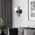 thumbnail image 4 of Aplique de pared interior humanoide E27 Lámpara de pared industrial moderna Lámpara de pared de estilo simple para sala de estar Pasillo Dormitorio 220V Bombilla no incluida (Negro) -, 4 of 5