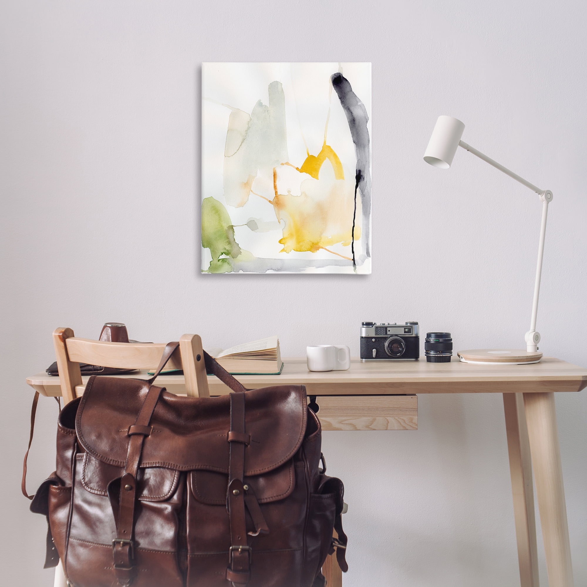 Stupell Industries Subtle Watercolor Splashes Abstract Painting Wrapped Canvas Art Print Wall Art, 30 x 40