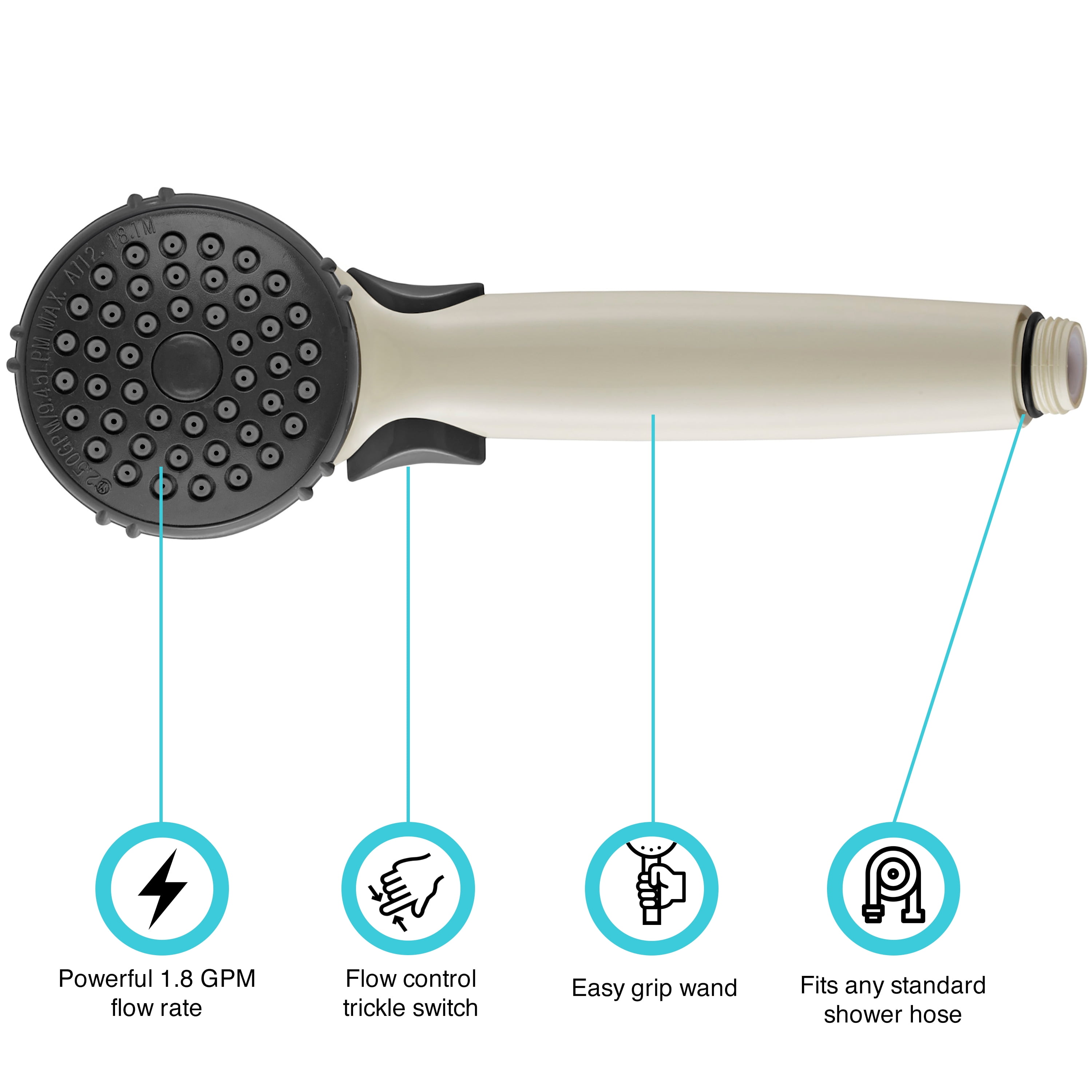 RV Hand Held Shower Wand - Bisque Parchment