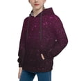 thumbnail image 2 of Haiem Dark Purple Glitter Pattern Boys Hoodie, Youth Pullover Hooded Sweatshirt, Kangaroo Pocket Hoodie for Kids Girls -Small, 2 of 6