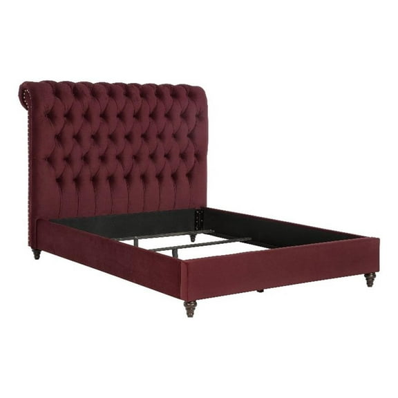 Devon 57-inch Upholstered Queen Headboard Wine Red